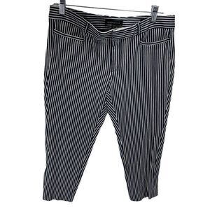 Banana Republic Womens Capri Pants Striped Stretch Pocket Sloan Blue 8 Petite